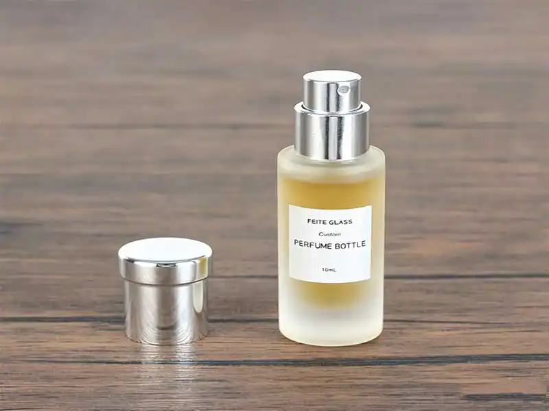YZ-B005 10ml frosted perfume bottle with silver cap detail - YiZhou Packaging