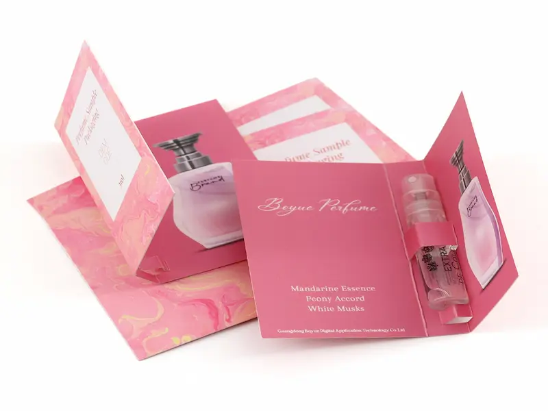 Custom perfume trial packaging card with multiple sample compartments – YiZhou Packaging