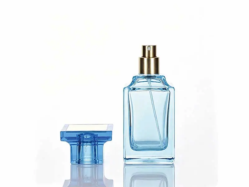 YZ-B012 50ml blue square glass perfume bottle variation – YiZhou Packaging