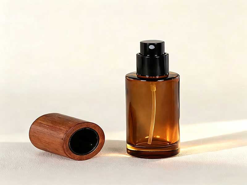 YZ-B010 amber bottle with wood cap