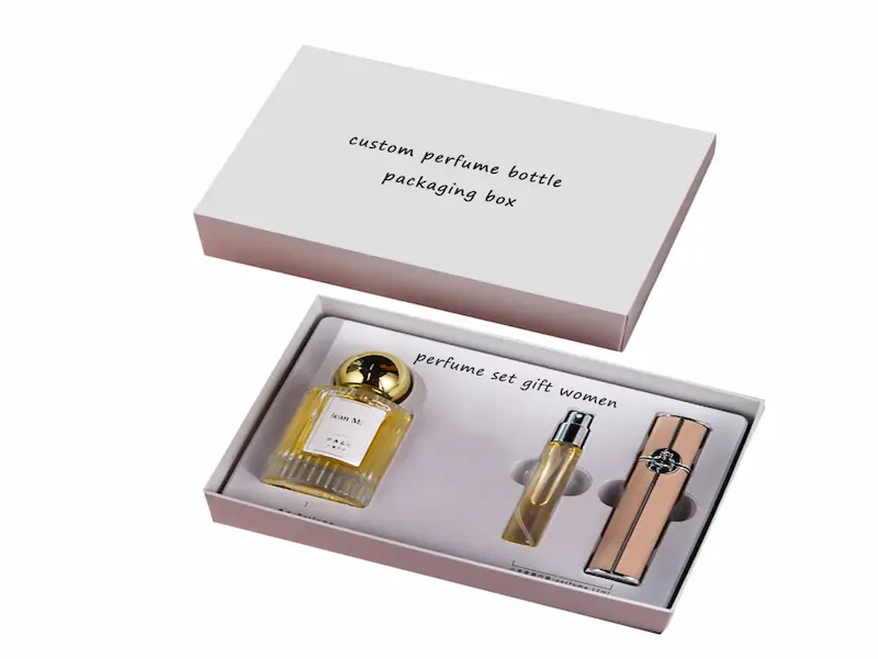 Picking the Best Custom Perfume Boxes for Your Branding ？ Display of different custom perfume box structures including drawer boxes, rigid styles, and magnetic closure boxes
