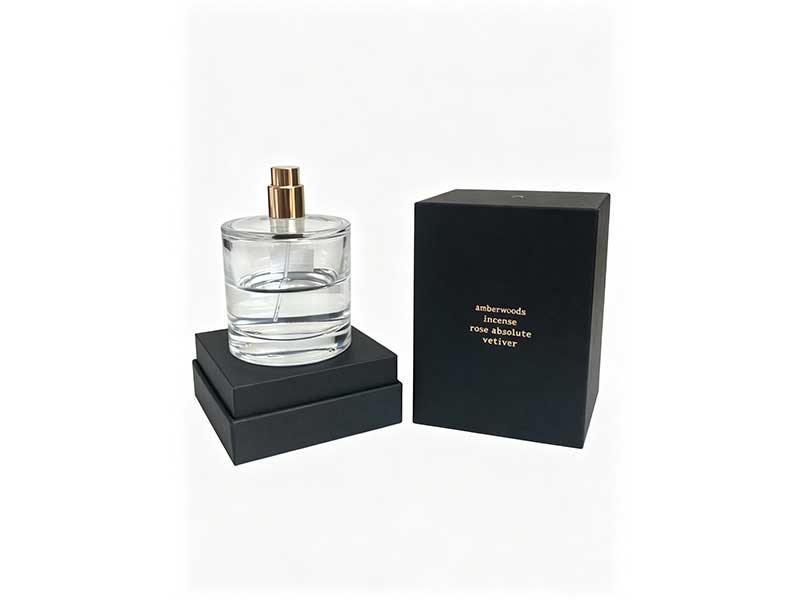 Customtop-and-bottom rigid box and glass bottles for high-end perfume brands