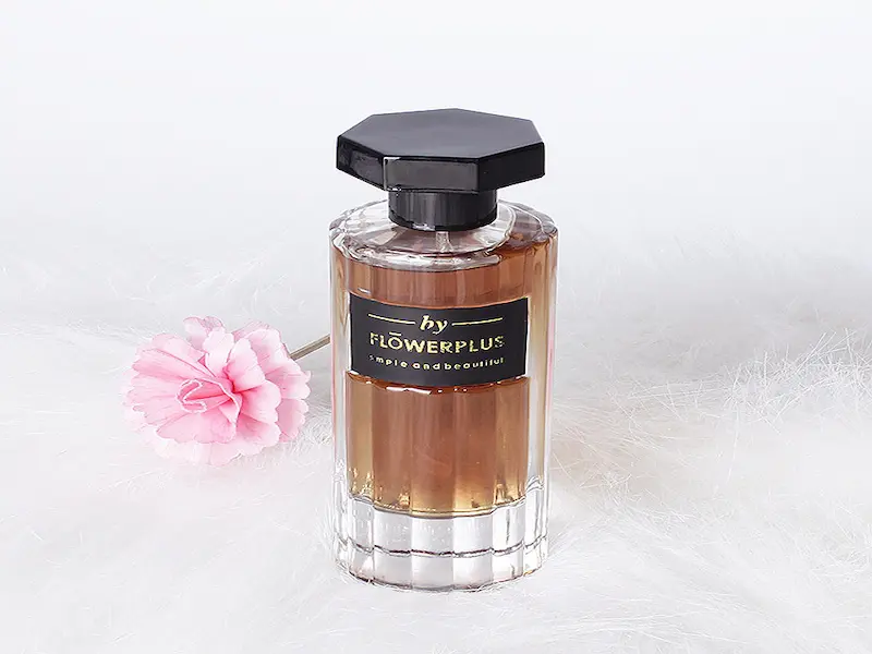 YZ-B014 luxurious textured perfume bottle with black caps set – YiZhou Packaging